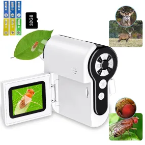 Daxiongmao 1000X Portable Handheld Microscope, Telescope and Microscope with 32GB SD Card, Photo and Video Mini Microscope Camera, Science Kits for Kids Over 3 Years Old