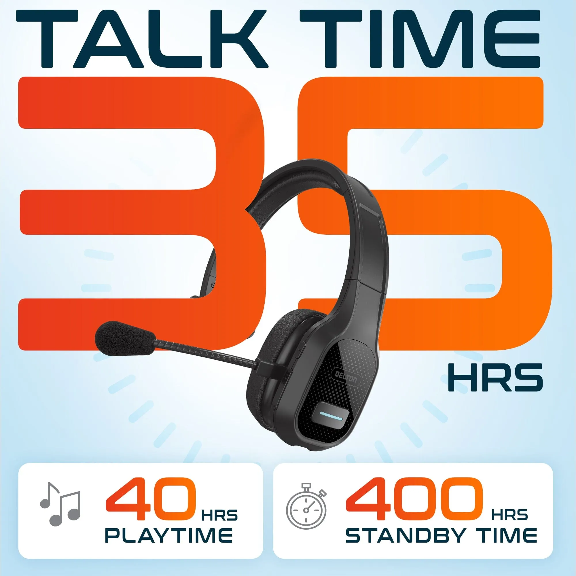Delton 20X Bluetooth Headset & 3 in 1 Wireless Charging Station with Headset Holder