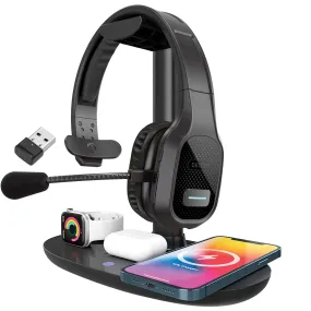 Delton 20X Bluetooth Headset & 3 in 1 Wireless Charging Station with Headset Holder