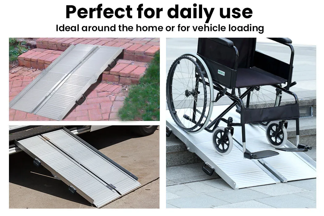 Durable Non-Slip Folding Wheelchair Ramp 122cm, 275kg, Equipmed