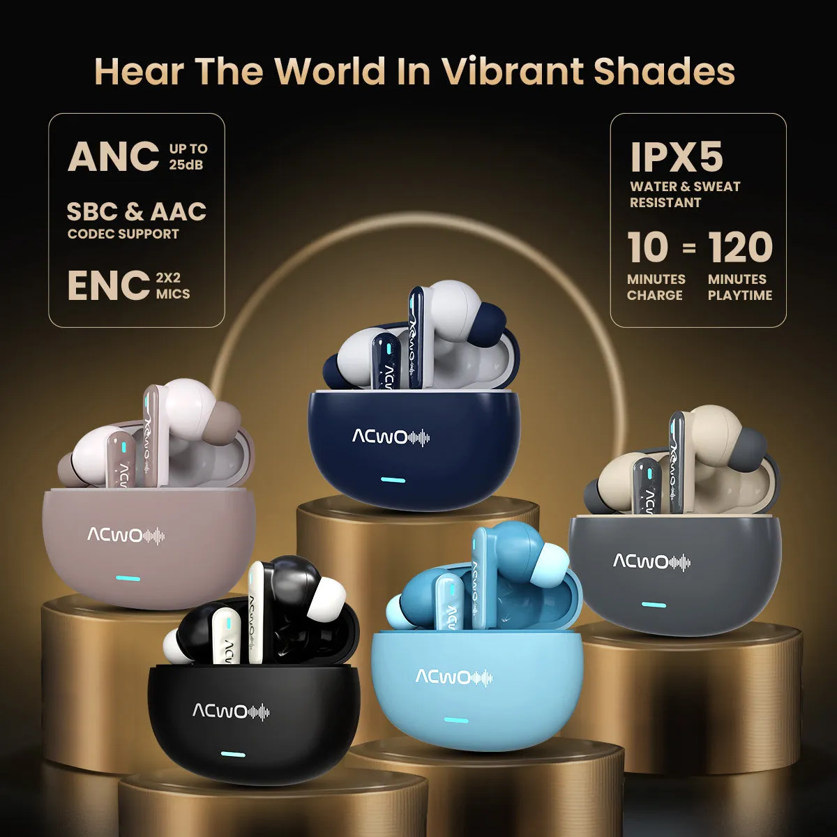 DwOTS 727 Fuscous Grey Tws Earbuds