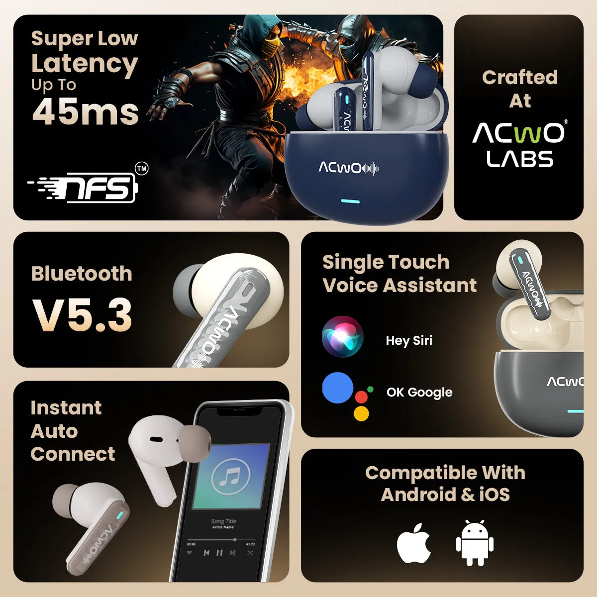 DwOTS 727 Fuscous Grey Tws Earbuds