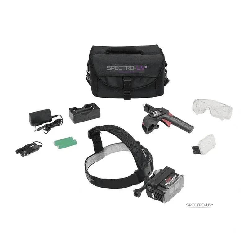 EagleEye™ II Dual Beam 365nm Ultraviolet (UV-A) Blacklight and White Light LED Headlamp Inspection Kit