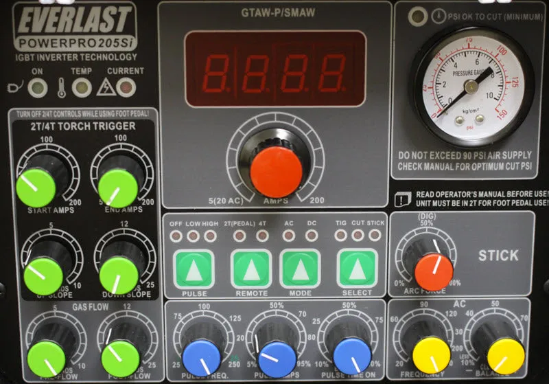 Everlast PowerPro 205SI TIG/Stick Welder, Plasma Cutter PP-205SI
