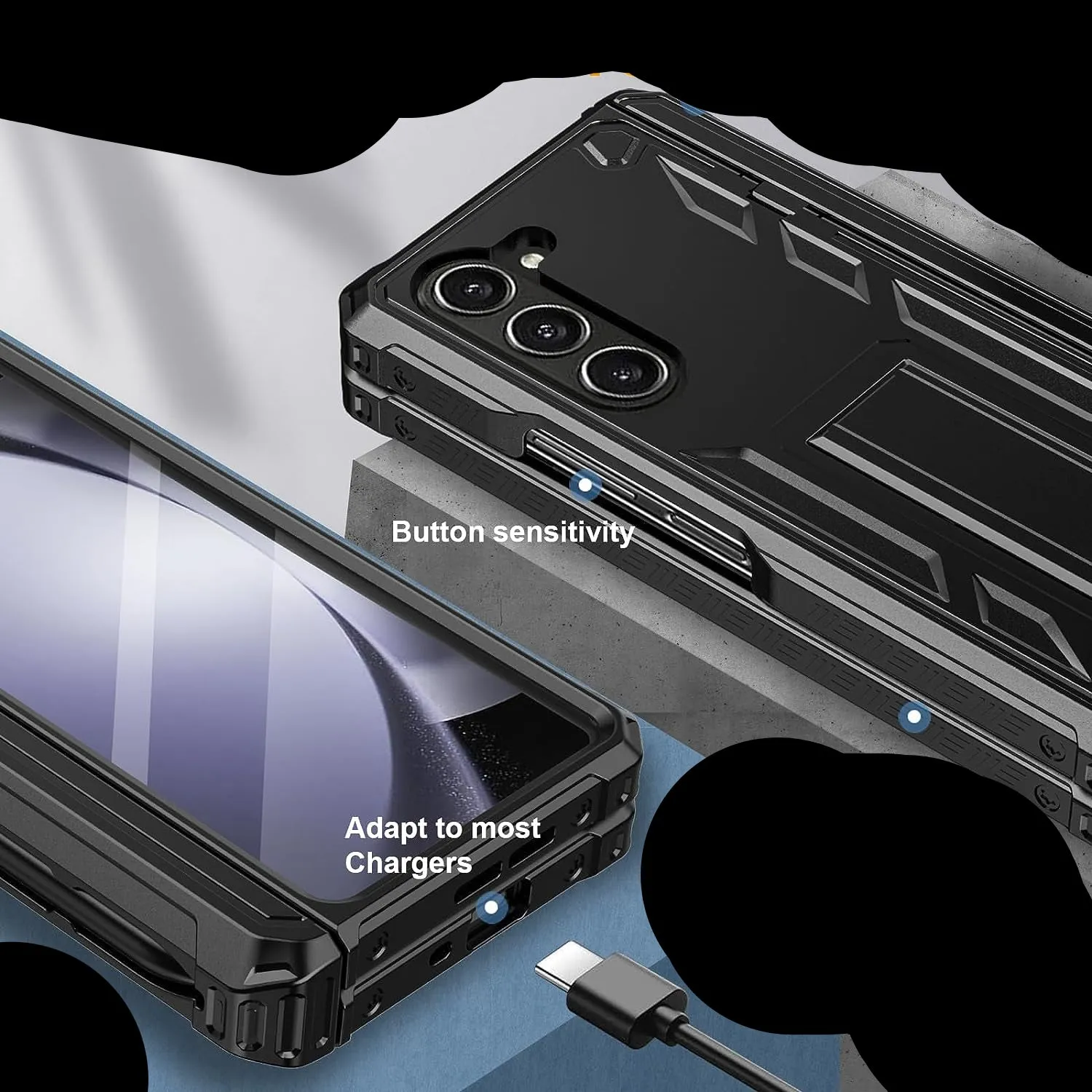 Galaxy Z Fold 5 5G Case Military Grade Protection Shockproof Heavy Duty Case