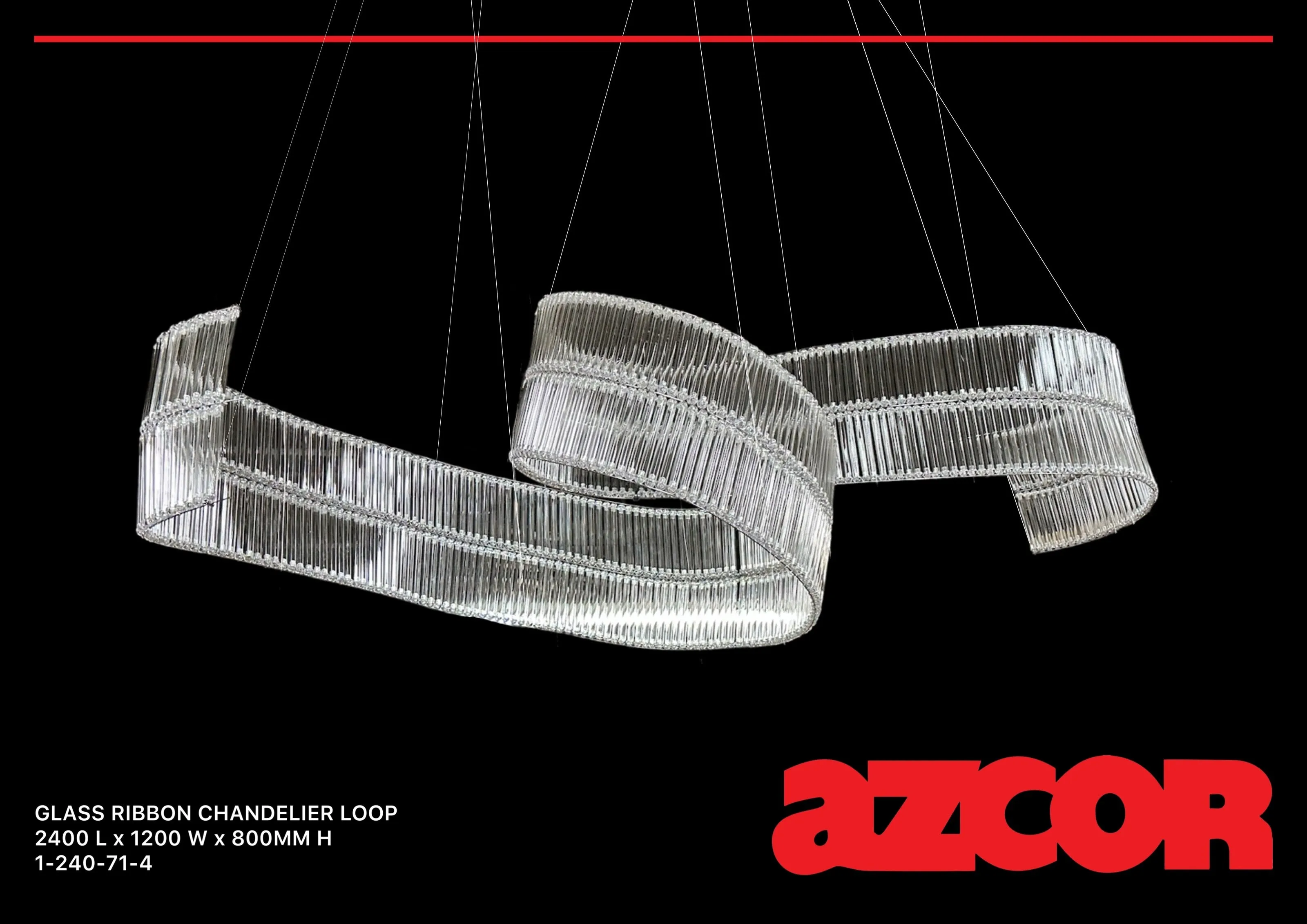 Glass Ribbon Loop Chandelier