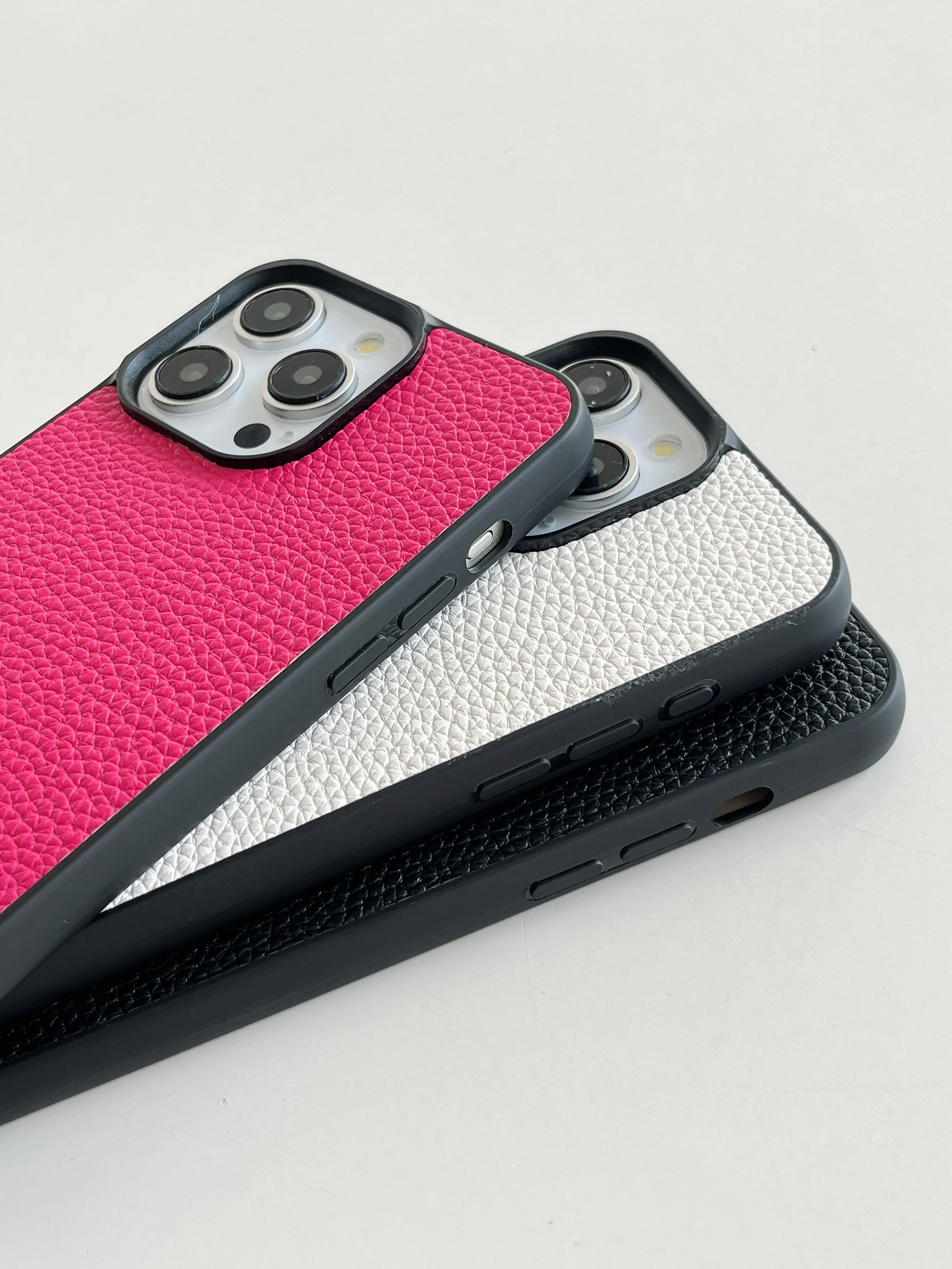 Grain Leather iPhone Case with Anti Fall Hand Bracelet