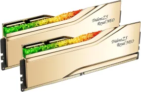 G.SKILL 32GB Kit (2x16GB) Trident Z5 ROYAL Neo RGB Gold F5-6000J2836G16GX2-TR5NG DDR5 6000MHz Memory AMD EXPO