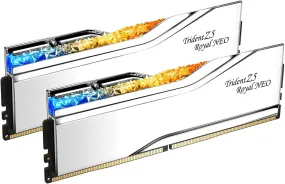 G.SKILL 32GB Kit (2x16GB) Trident Z5 ROYAL Neo RGB Silver F5-6400J3039G16GX2-TR5NS DDR5 6400MHz Memory AMD EXPO