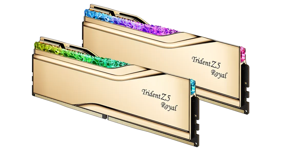 G.SKILL 48GB Kit (2x24GB) Trident Z5 ROYAL RGB Gold F5-8000J4048G24GX2-TR5G DDR5 8000MHz Memory