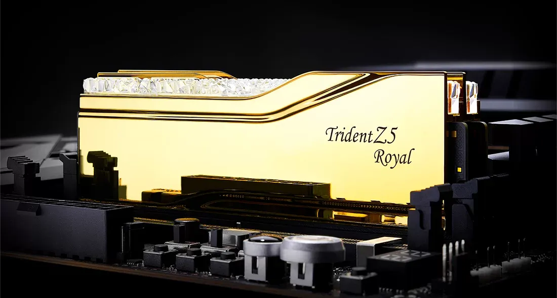 G.SKILL 48GB Kit (2x24GB) Trident Z5 ROYAL RGB Gold F5-8000J4048G24GX2-TR5G DDR5 8000MHz Memory