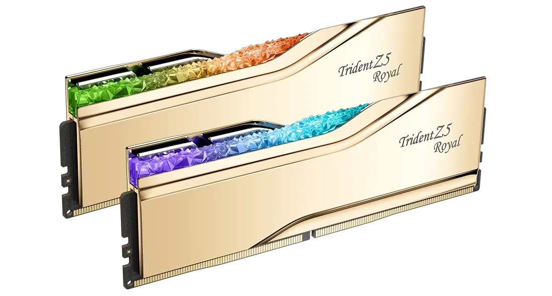 G.SKILL 48GB Kit (2x24GB) Trident Z5 ROYAL RGB Gold F5-8000J4048G24GX2-TR5G DDR5 8000MHz Memory