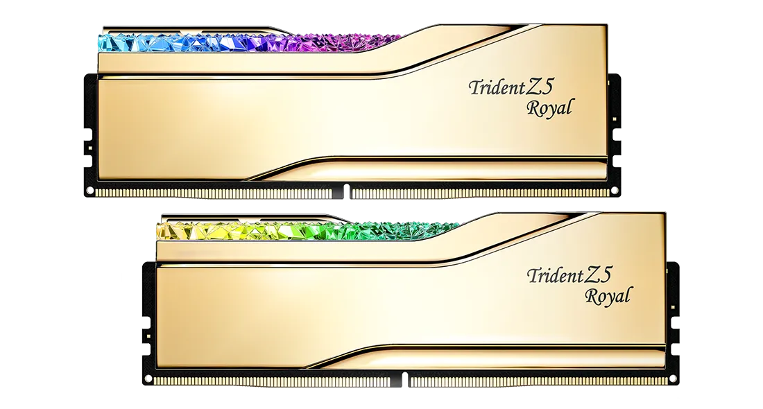 G.SKILL 48GB Kit (2x24GB) Trident Z5 ROYAL RGB Gold F5-8000J4048G24GX2-TR5G DDR5 8000MHz Memory