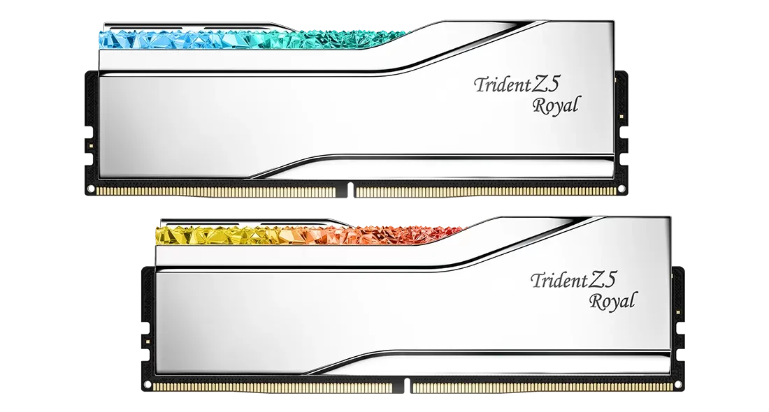 G.SKILL 96GB Kit (2x48GB) Trident Z5 ROYAL RGB Silver F5-6400J3239F48GX2-TR5S DDR5 6400MHz Memory