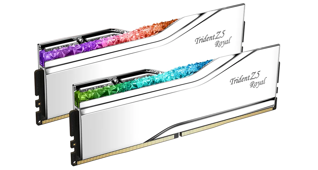 G.SKILL 96GB Kit (2x48GB) Trident Z5 ROYAL RGB Silver F5-6400J3239F48GX2-TR5S DDR5 6400MHz Memory