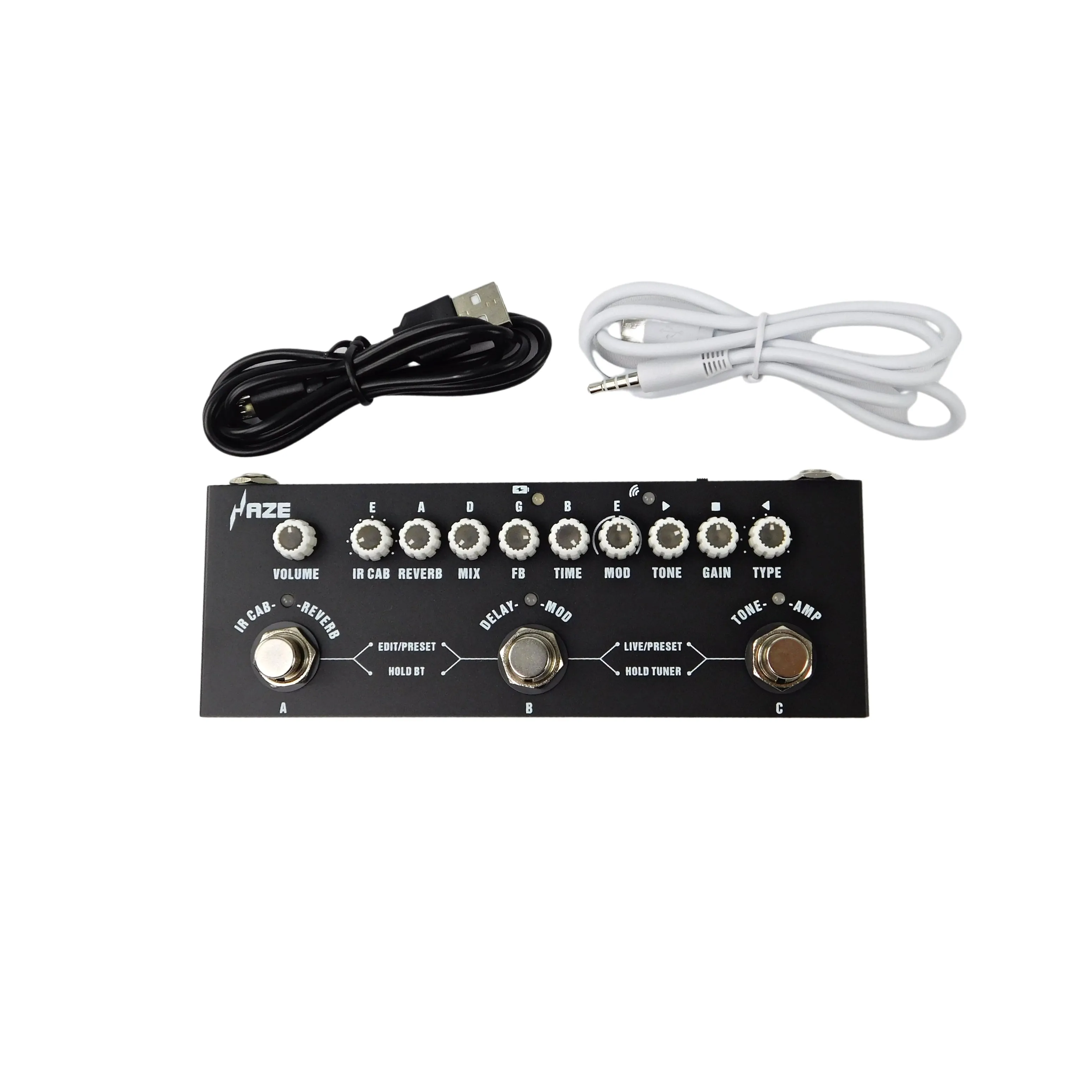 Haze Cube Baby Guitar Multi-Effects Pedal 9 Preamp Delay Chorus Phaser Reverb Vibrato