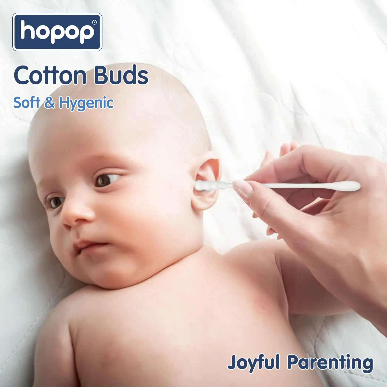 Hopop Soft & Hygenic Cotton Earbuds For Babies - 200pcs 0m 