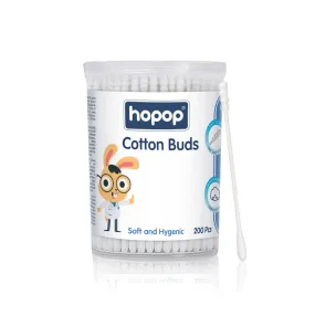 Hopop Soft & Hygenic Cotton Earbuds For Babies - 200pcs 0m 