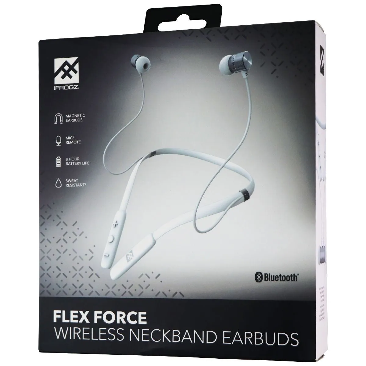 iFrogz FLEX FORCE Wireless Bluetooth Neckband Earbuds with Mic/Remote - White