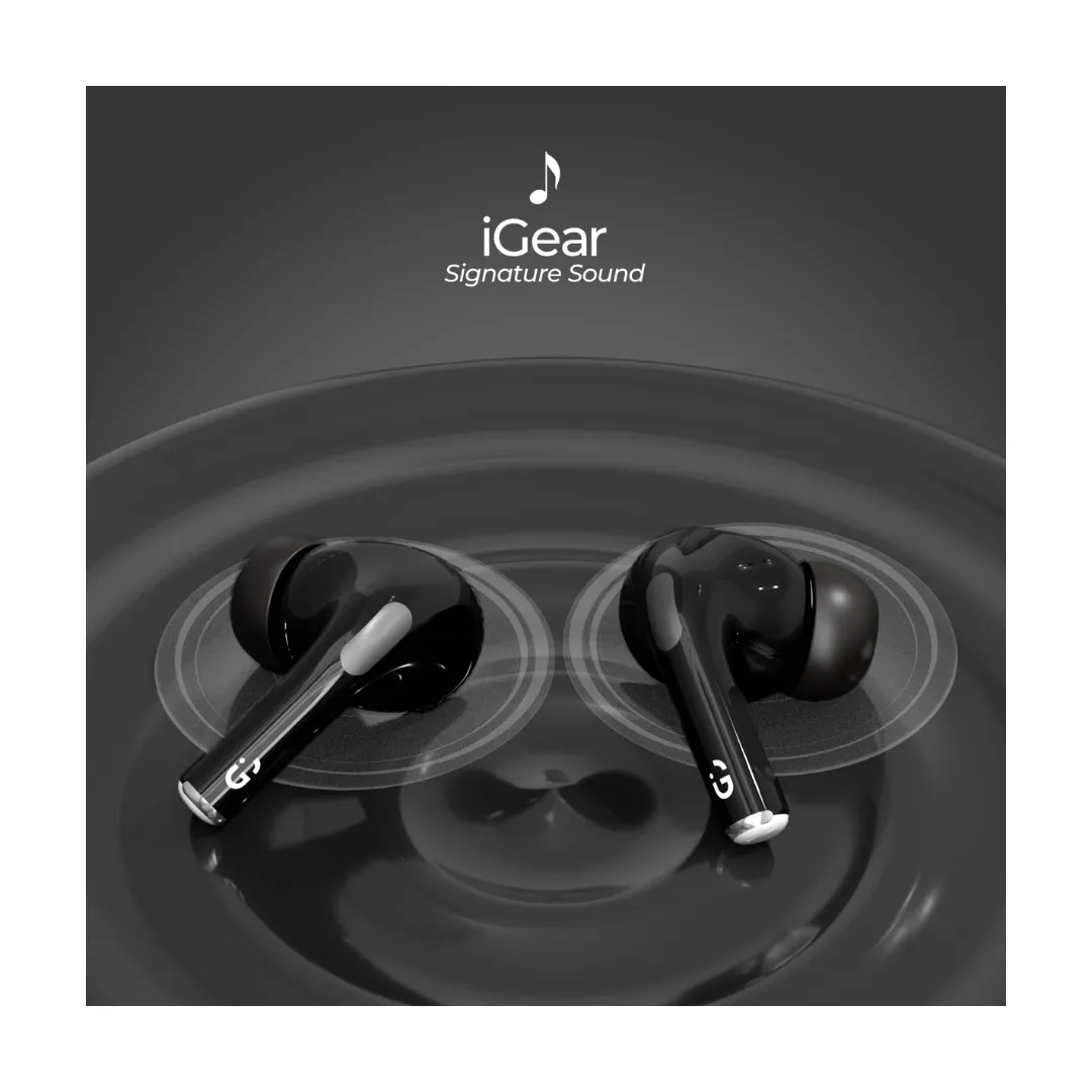 iGear Gemz Wireless Earbuds: 15 Hours Playtime, HiFi Bass, Instant Pairing, Touch Controls, Voice Assistance