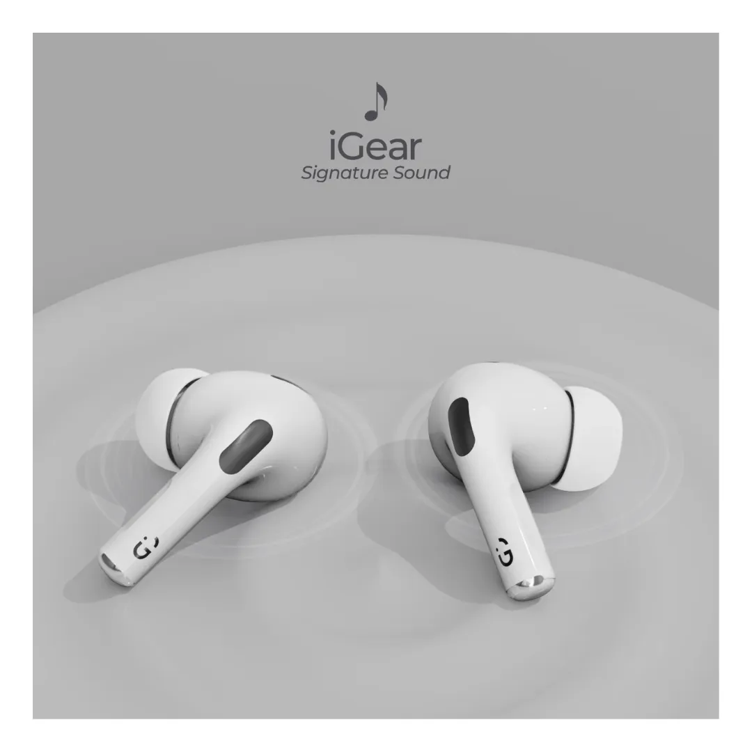 iGear Gemz Wireless Earbuds: 15 Hours Playtime, HiFi Bass, Instant Pairing, Touch Controls, Voice Assistance