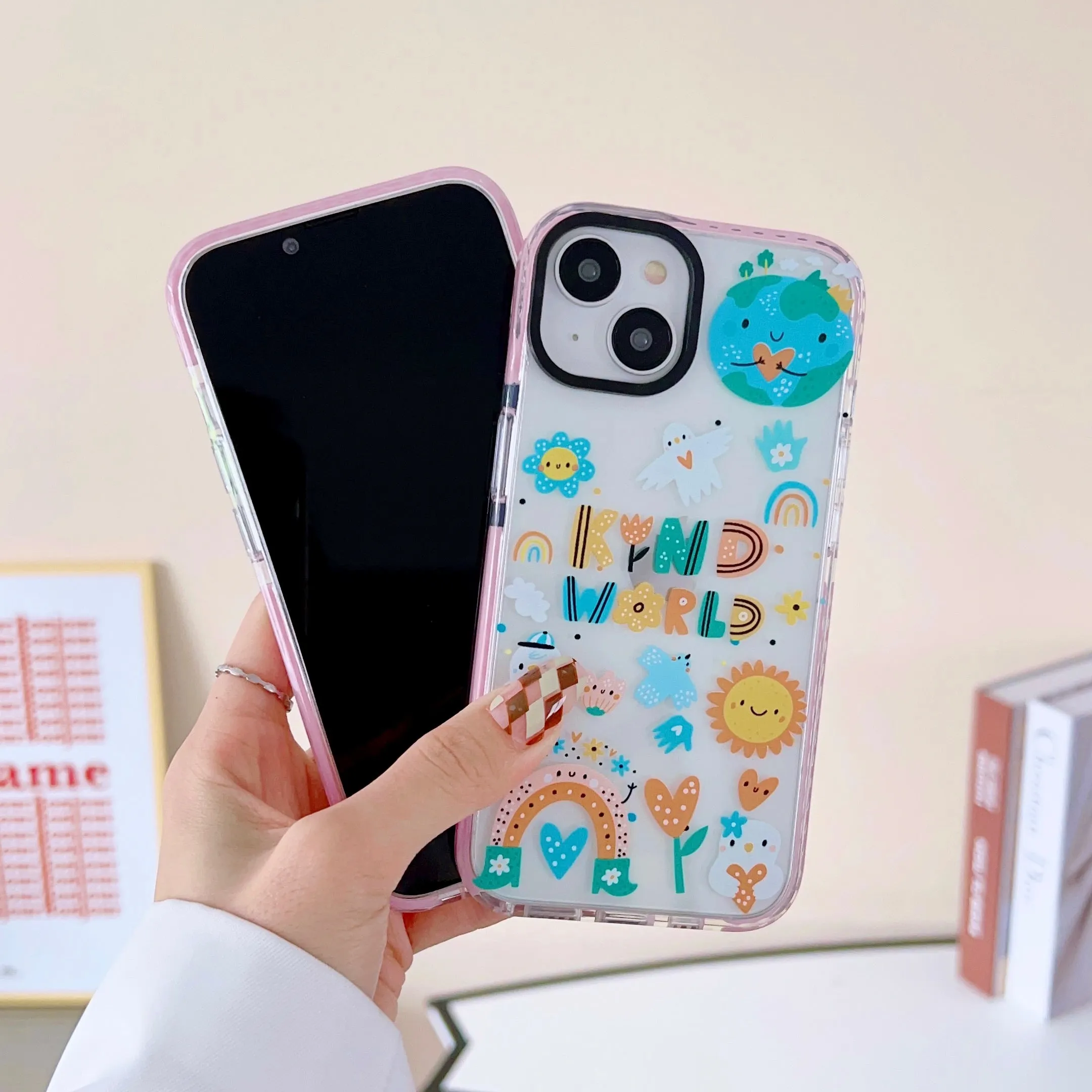 Impact Proof Silicon Case For iPhone ( Cute Sticker Design  )