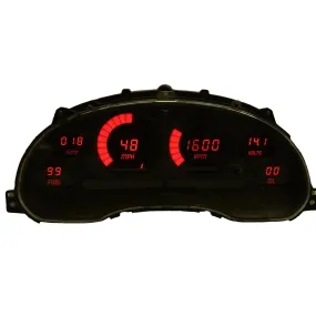Intellitronix LED Digital Gauge Cluster - Red LED - Black - Ford Mustang 1994-2004