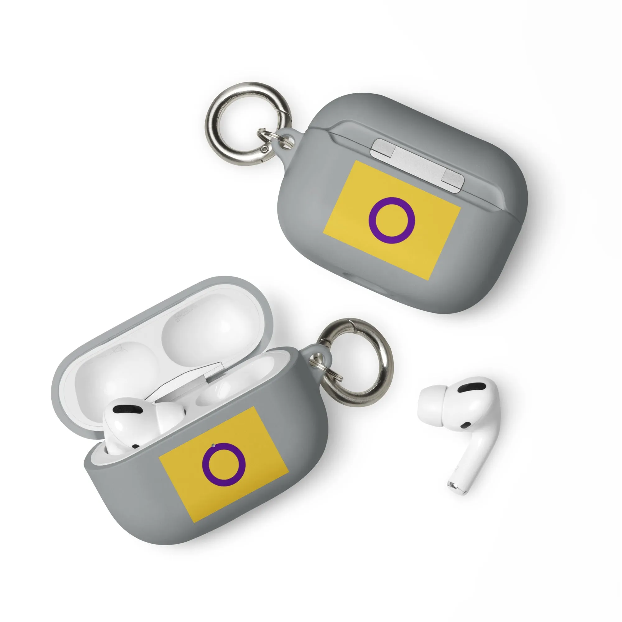 Intersex Pride Flag Rubber Case for Apple AirPods