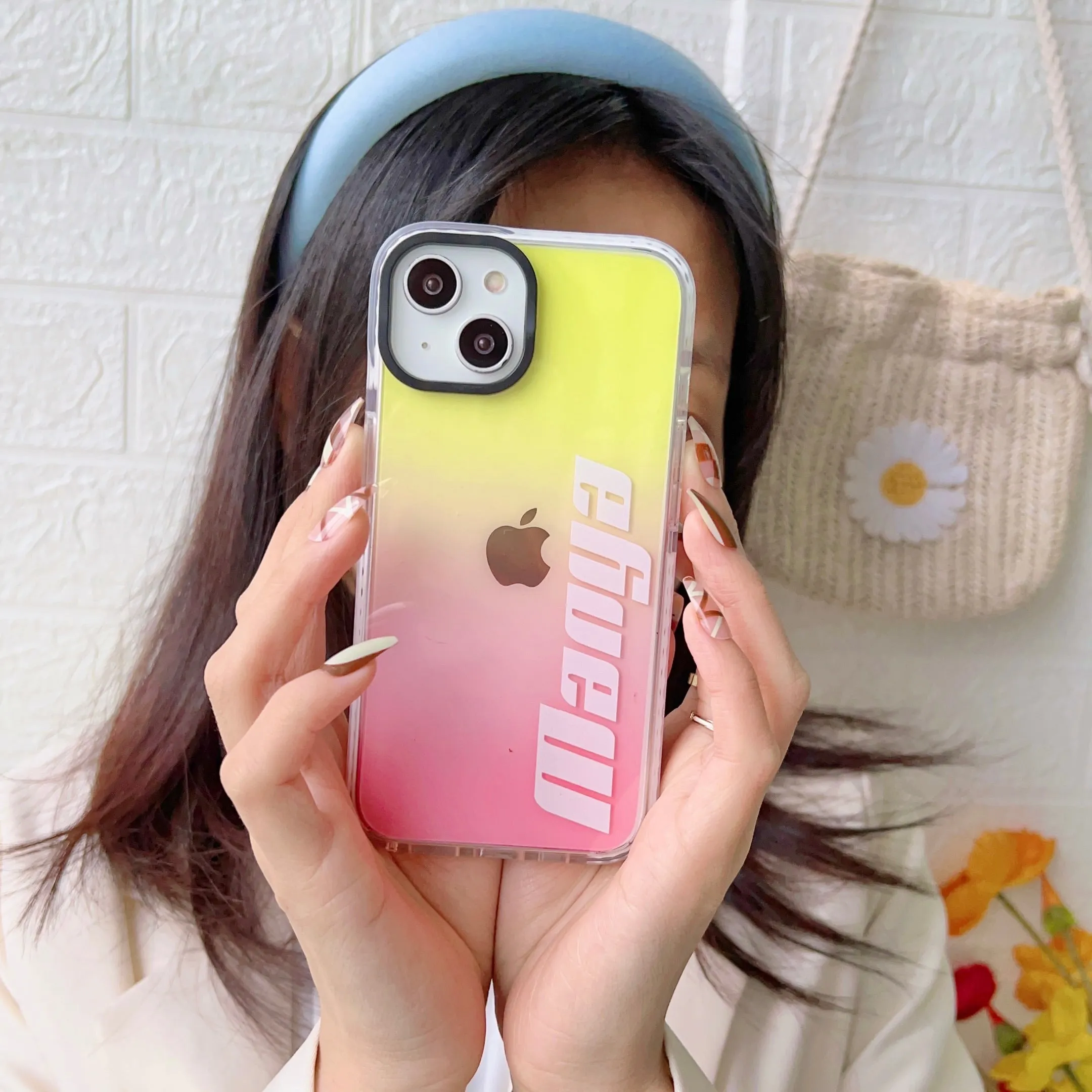 iPhone Impact Proof Customised Silicon Case ( Yellow And Pink Gradeint )