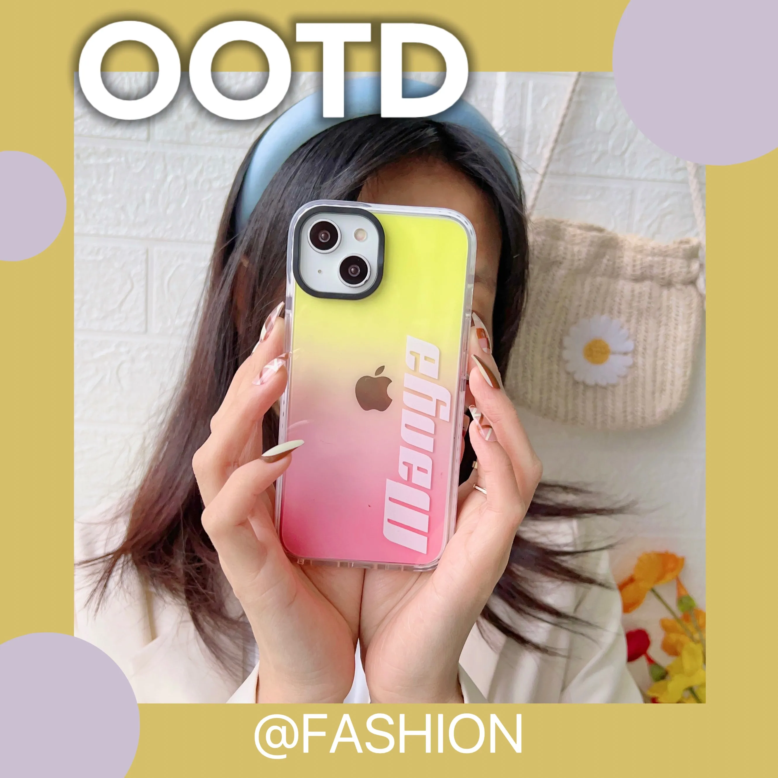 iPhone Impact Proof Customised Silicon Case ( Yellow And Pink Gradeint )