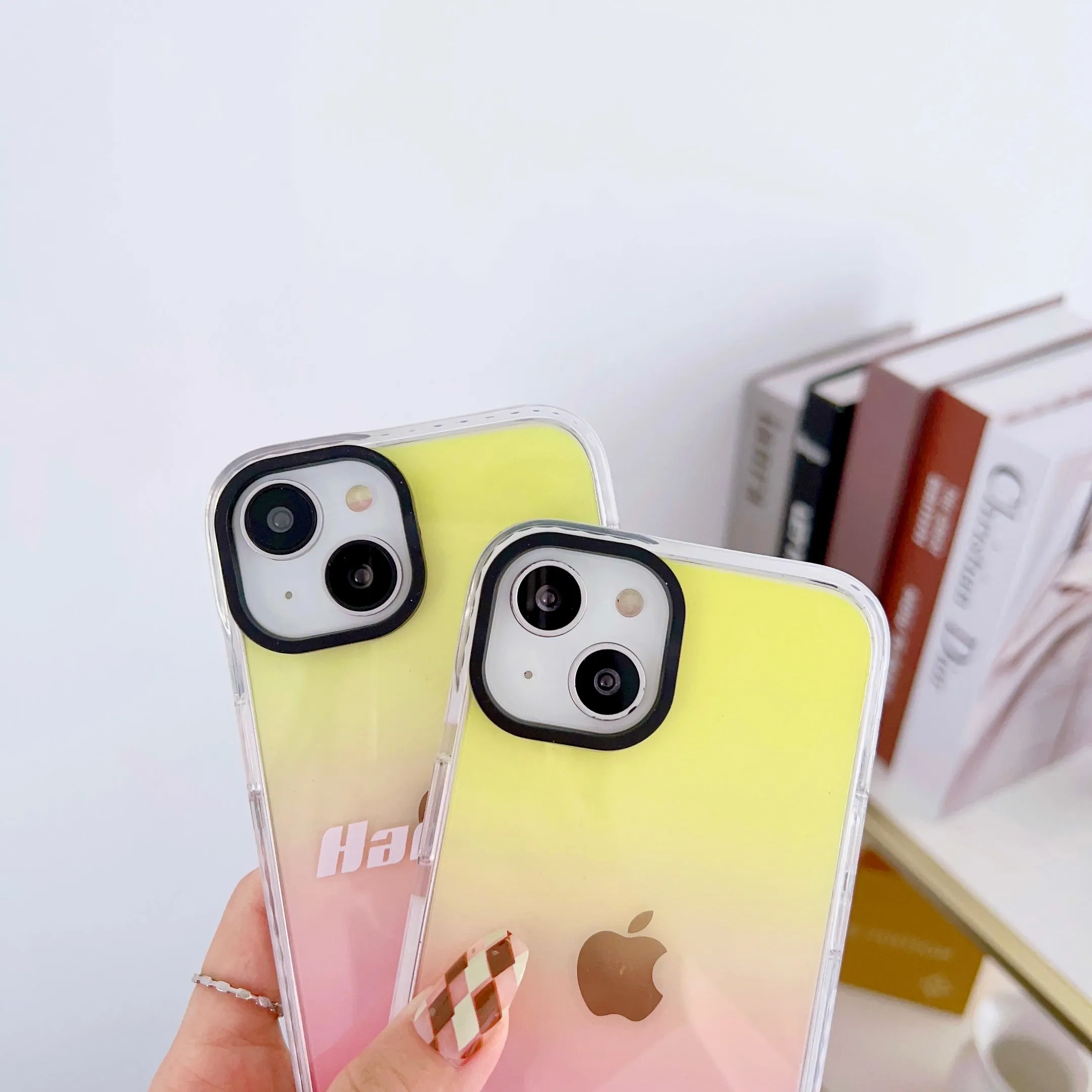 iPhone Impact Proof Customised Silicon Case ( Yellow And Pink Gradeint )