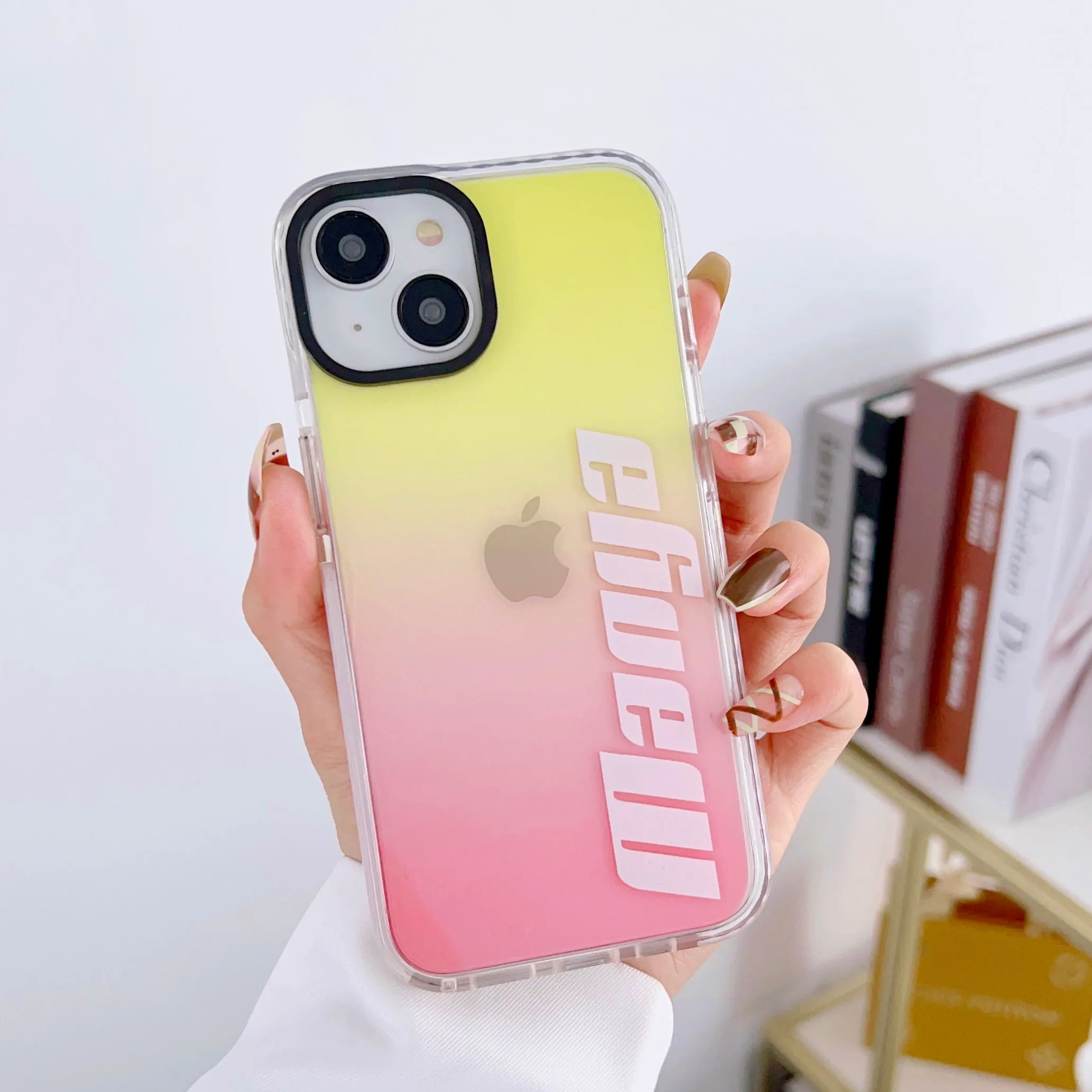 iPhone Impact Proof Customised Silicon Case ( Yellow And Pink Gradeint )