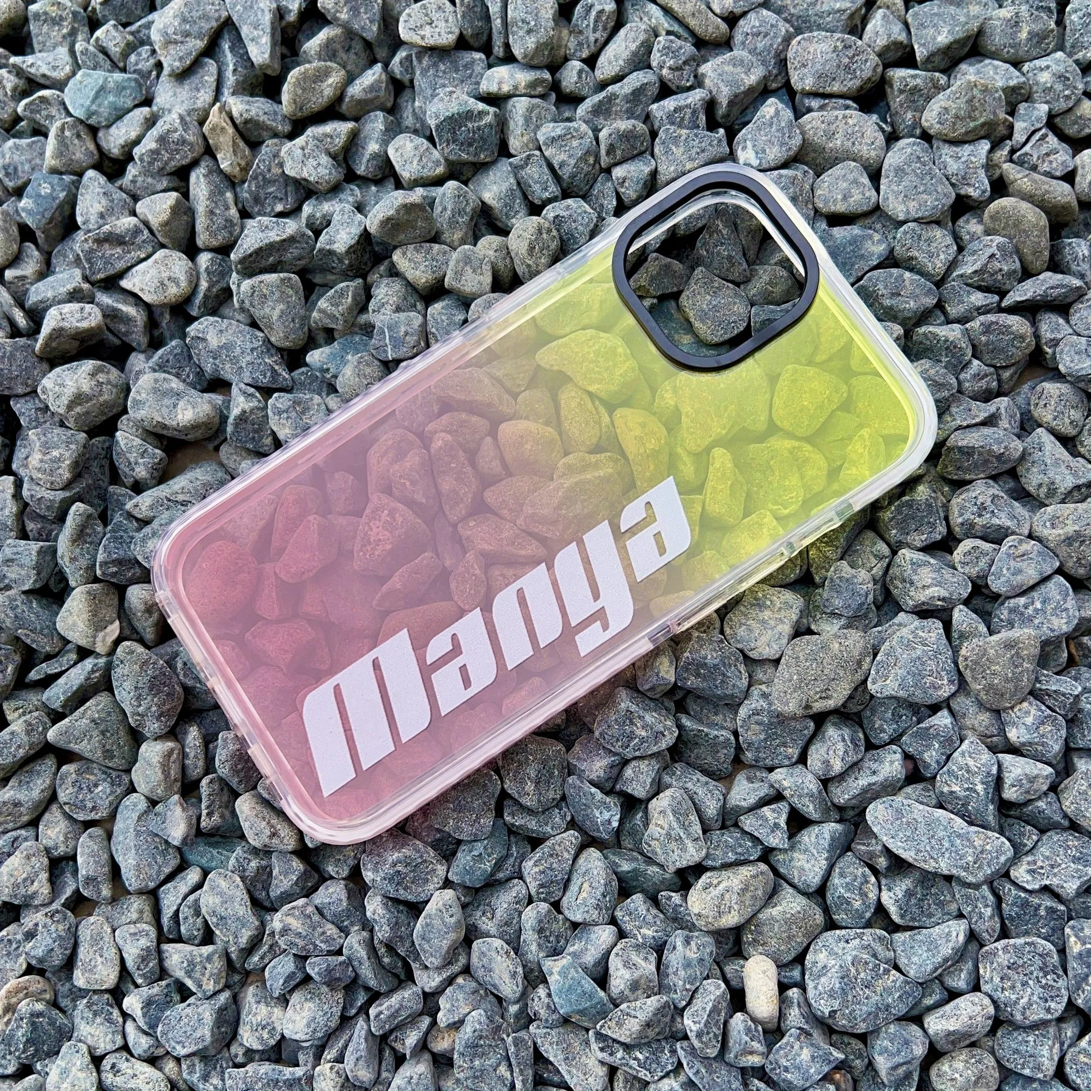 iPhone Impact Proof Customised Silicon Case ( Yellow And Pink Gradeint )