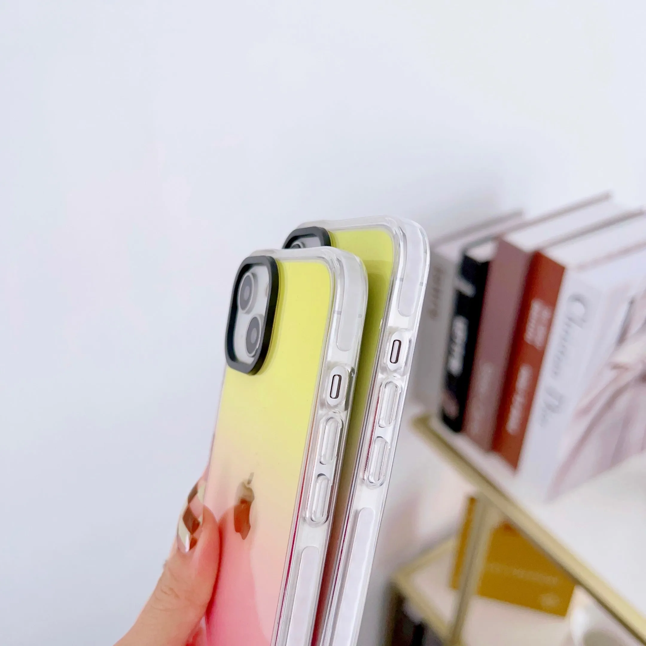 iPhone Impact Proof Customised Silicon Case ( Yellow And Pink Gradeint )