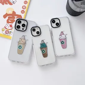 iPhone Impact Proof Silicon Case ( Cute Cat Cappuccino )
