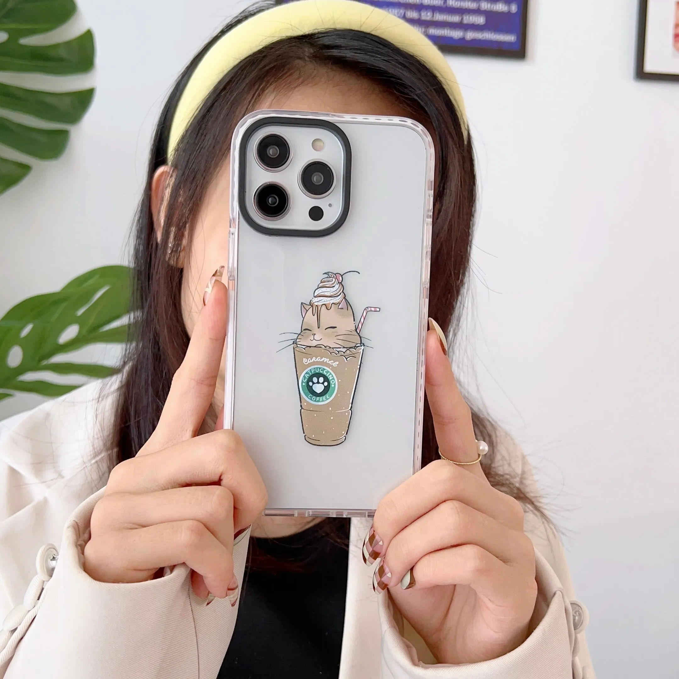 iPhone Impact Proof Silicon Case ( Cute Cat Cappuccino )