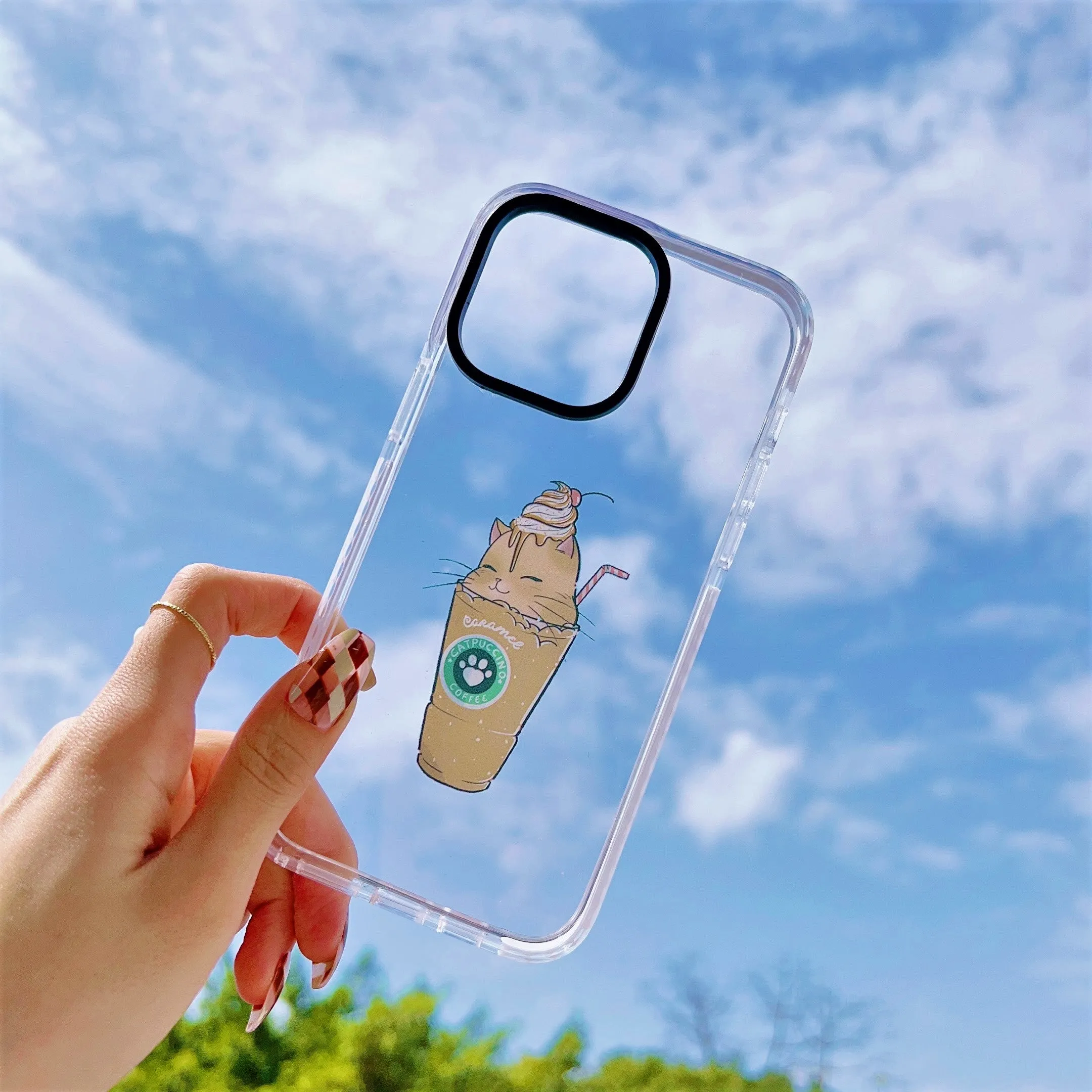 iPhone Impact Proof Silicon Case ( Cute Cat Cappuccino )