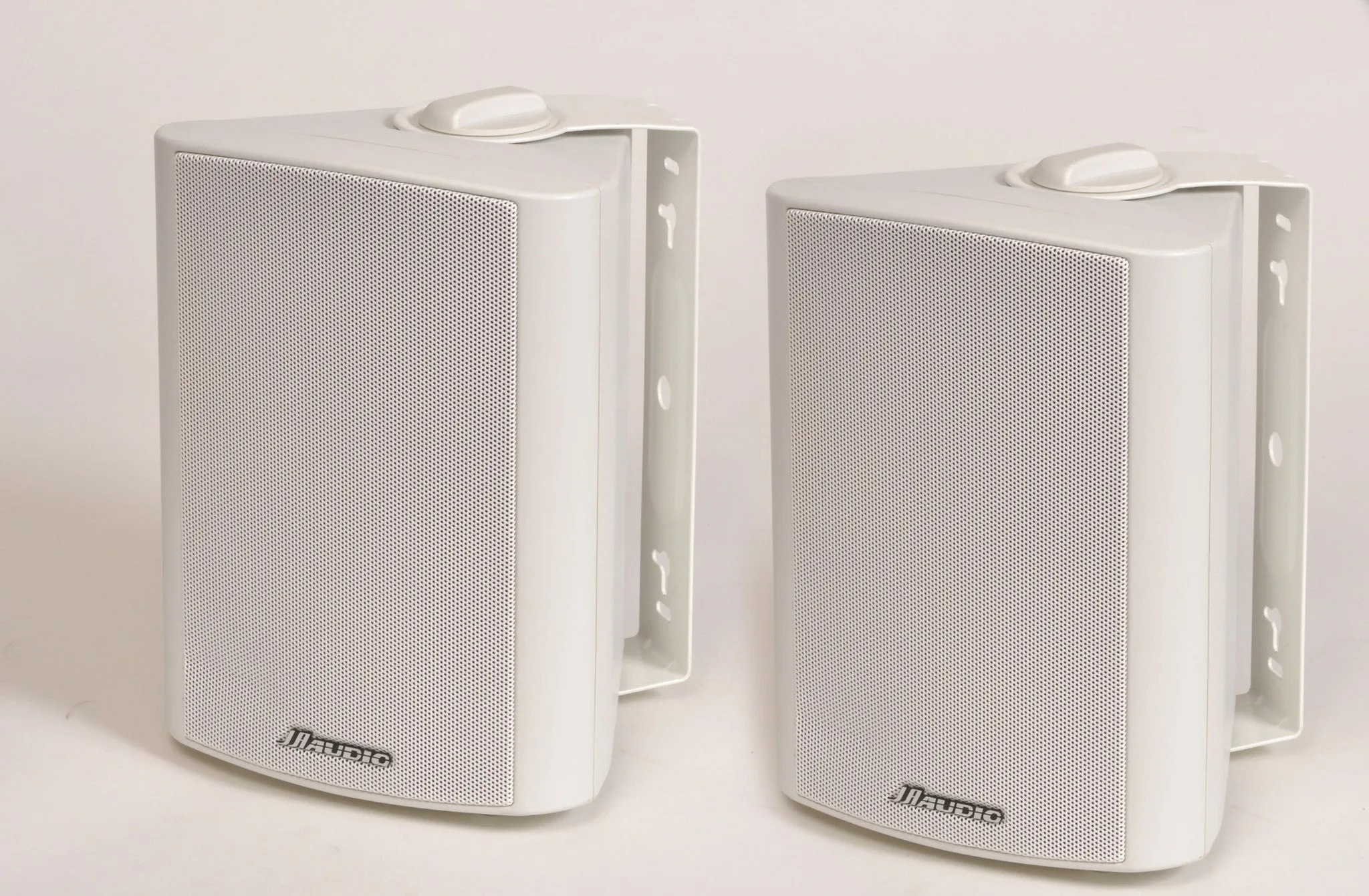 JA AUDIO OUTDOOR 120 WATT SURROUND SOUND SPEAKER PAIR WHITE