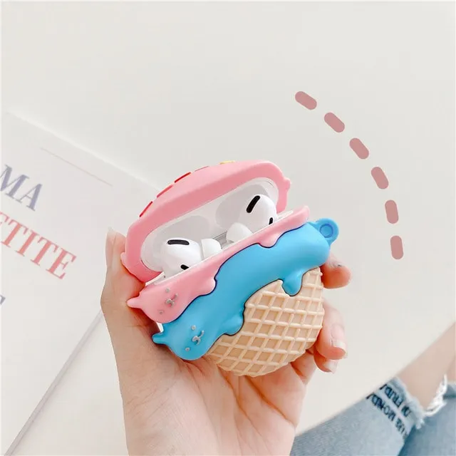 Kawaii Ice Cream Cone Airpods Case
