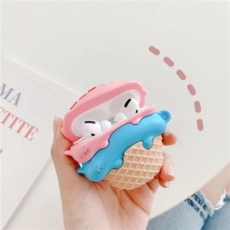 Kawaii Ice Cream Cone Airpods Case
