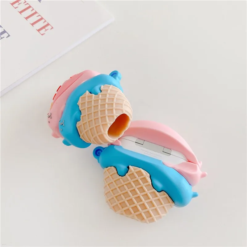 Kawaii Ice Cream Cone Airpods Case