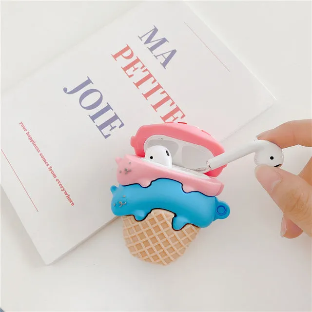 Kawaii Ice Cream Cone Airpods Case