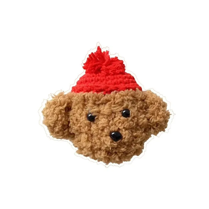 Kawaii Red Hat Teddy Bear Plush AirPods Case