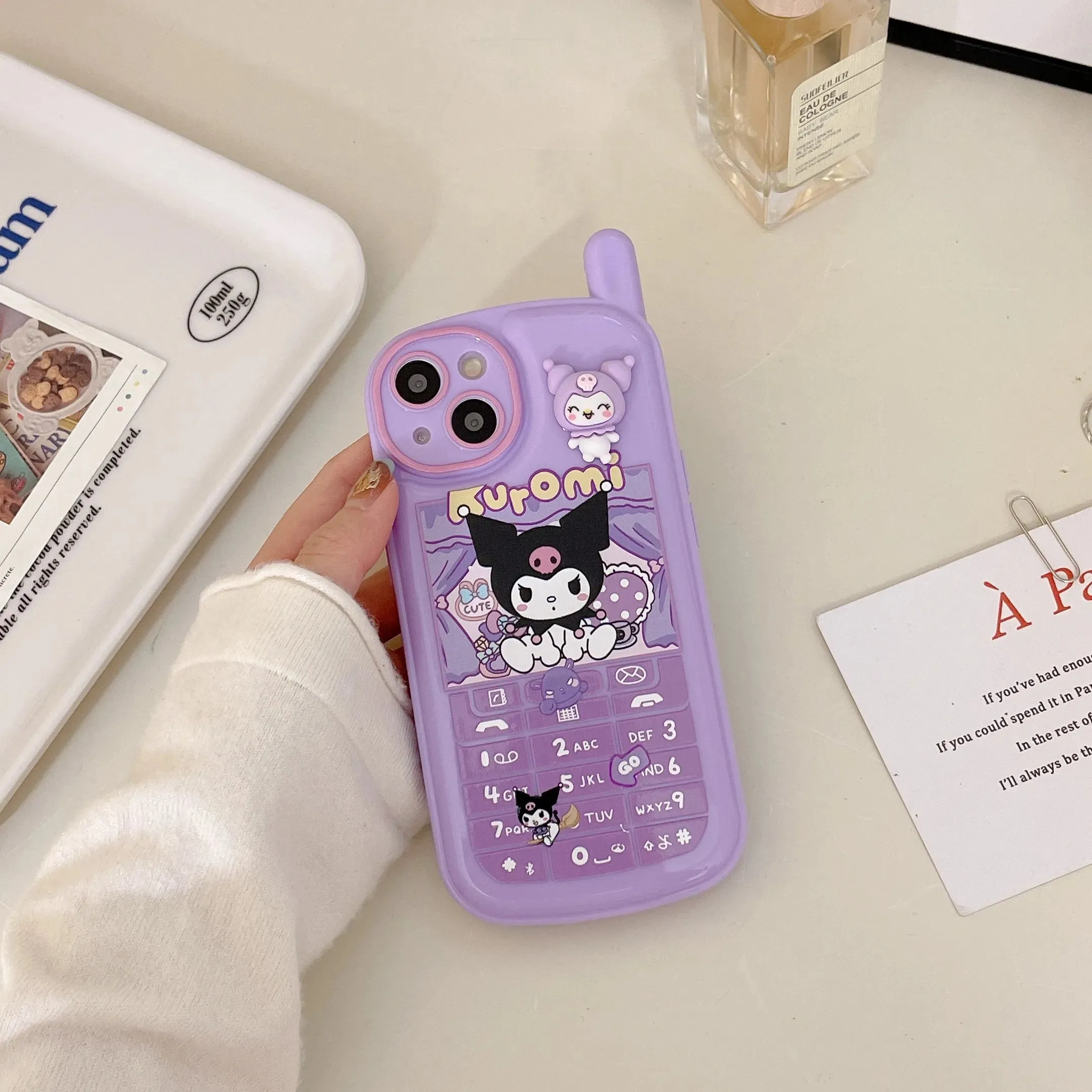 Kawaii Retro Antenna iPhone Case (Kuromi & My Melody)