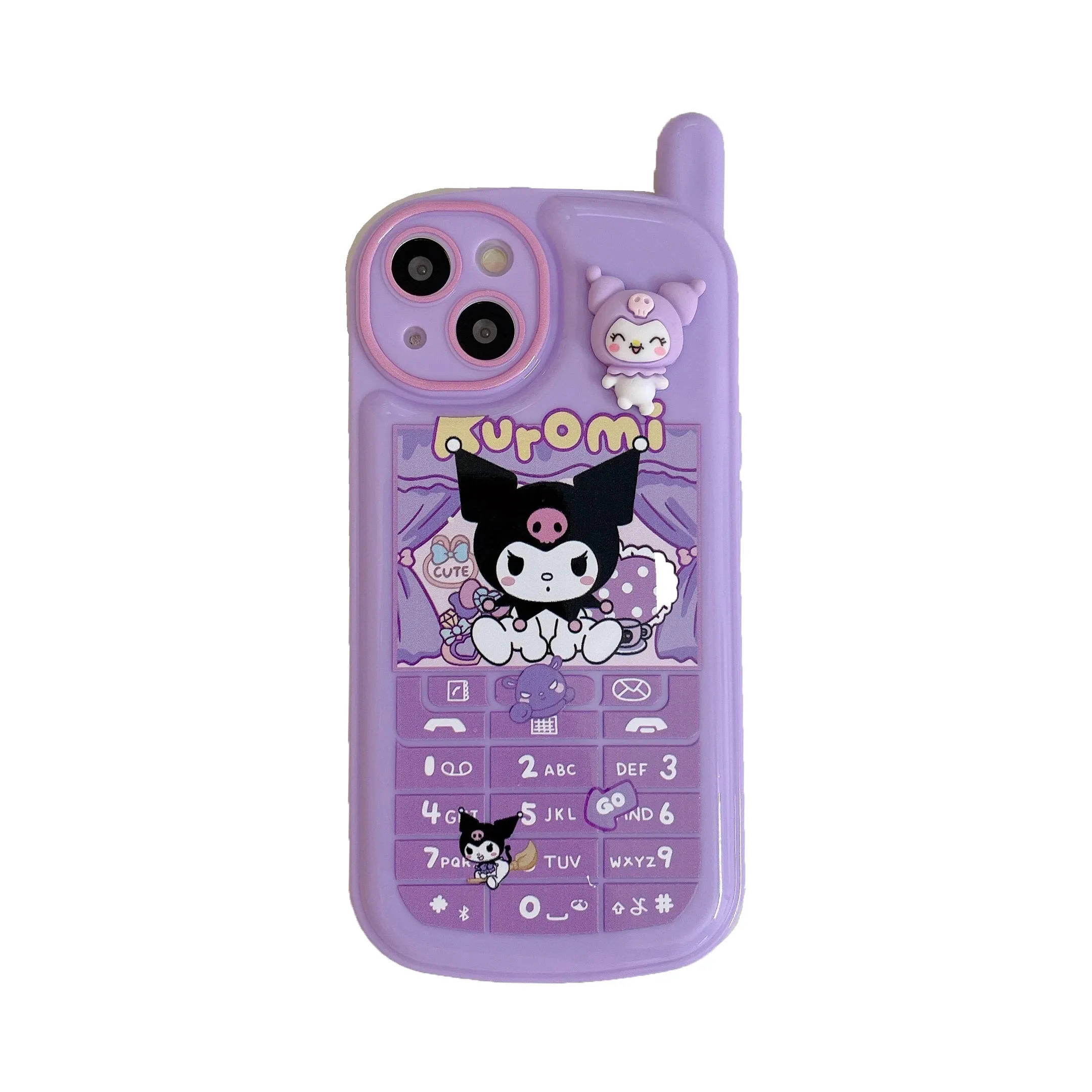 Kawaii Retro Antenna iPhone Case (Kuromi & My Melody)
