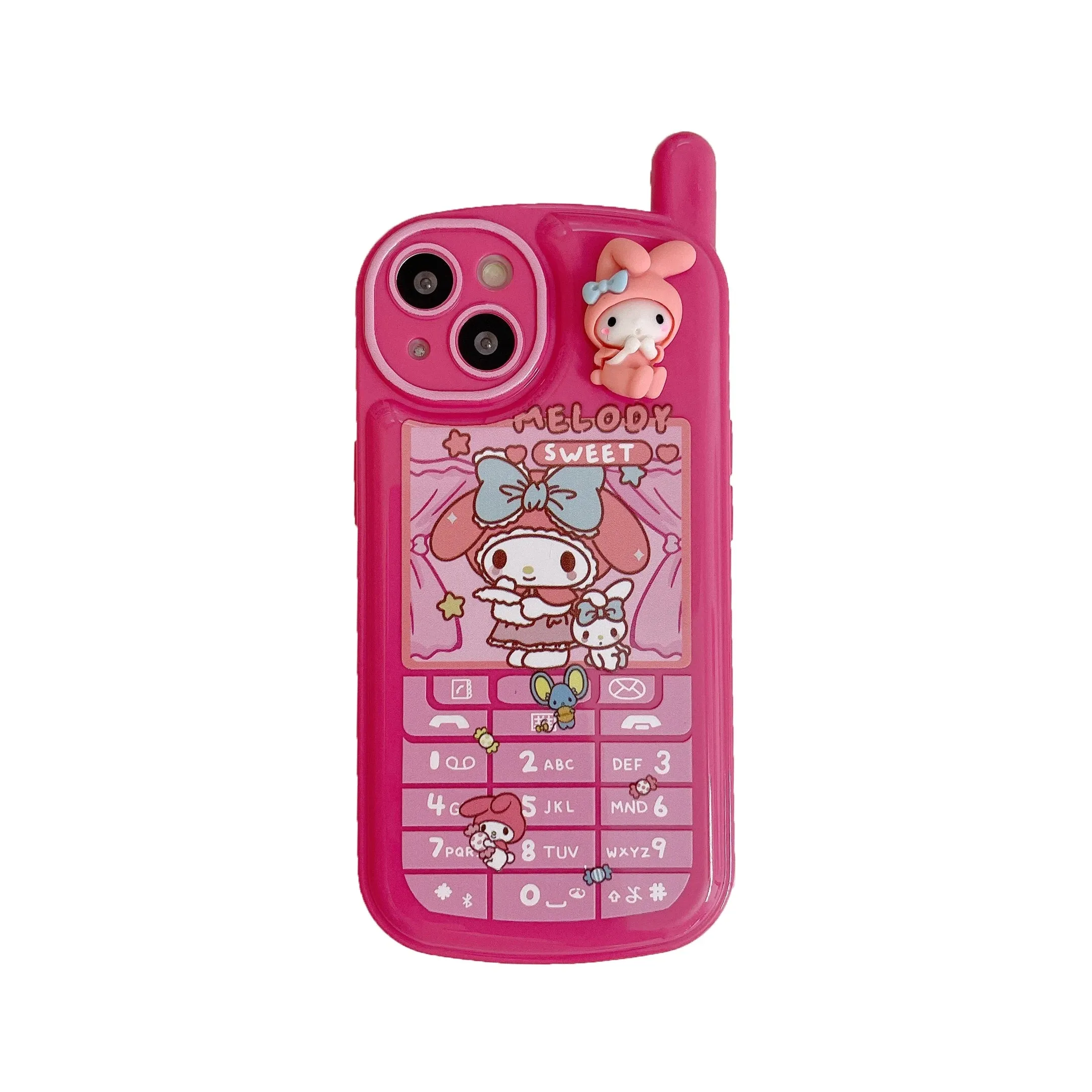 Kawaii Retro Antenna iPhone Case (Kuromi & My Melody)