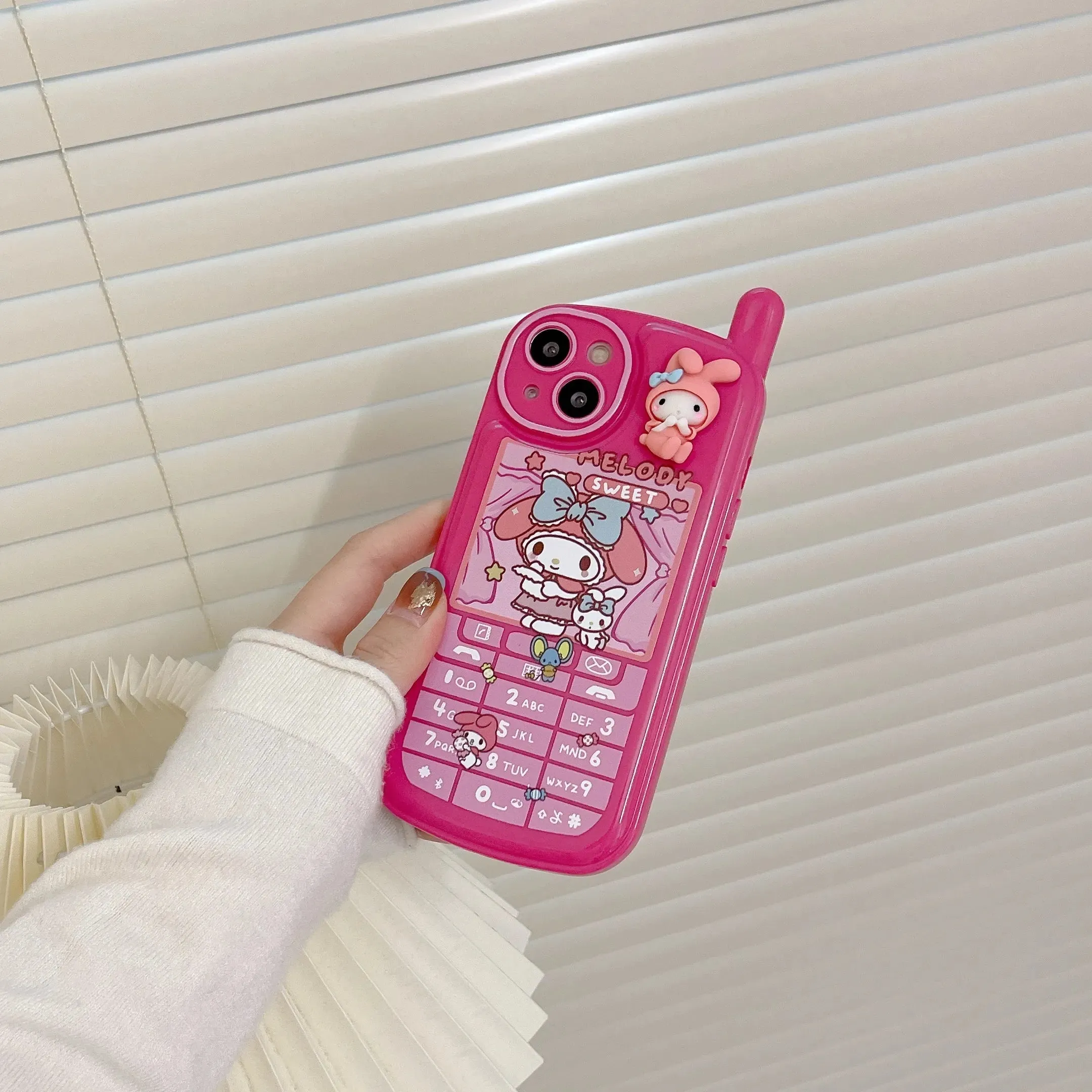 Kawaii Retro Antenna iPhone Case (Kuromi & My Melody)