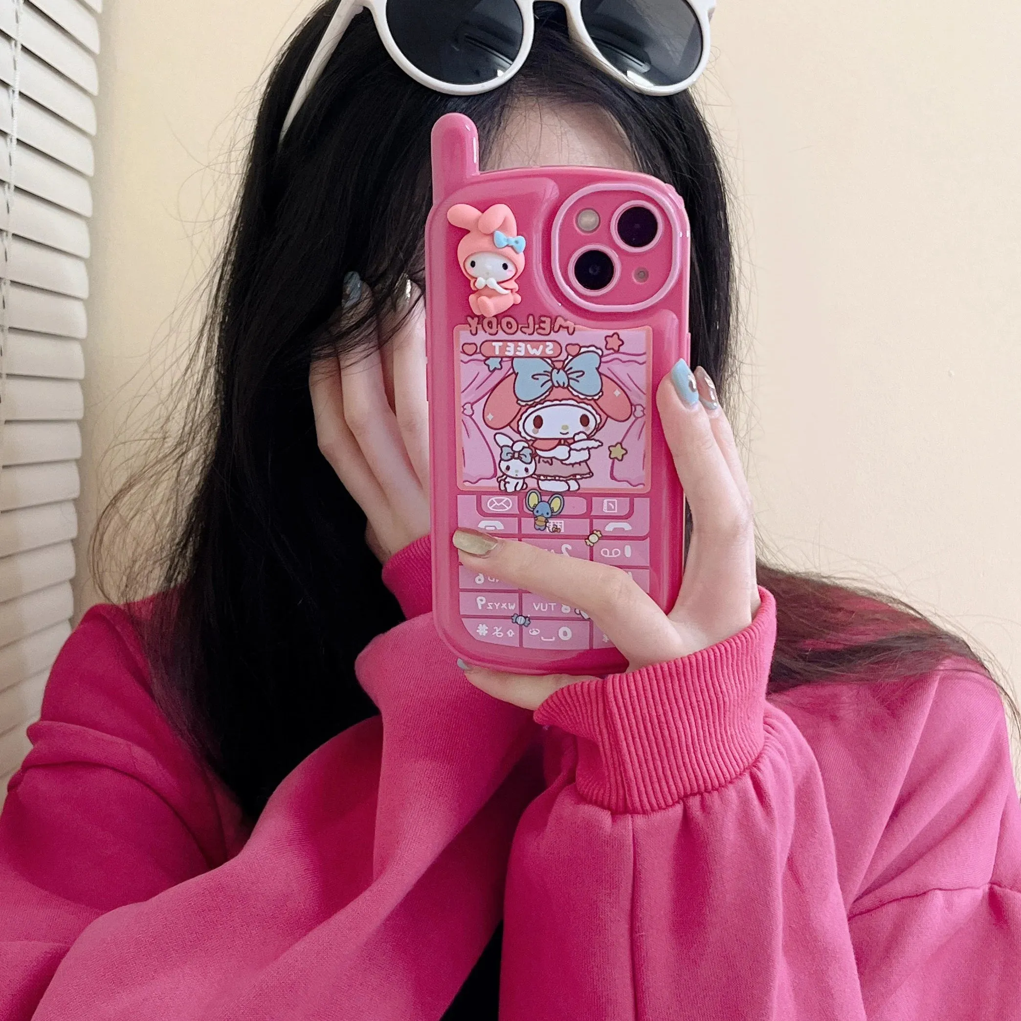 Kawaii Retro Antenna iPhone Case (Kuromi & My Melody)