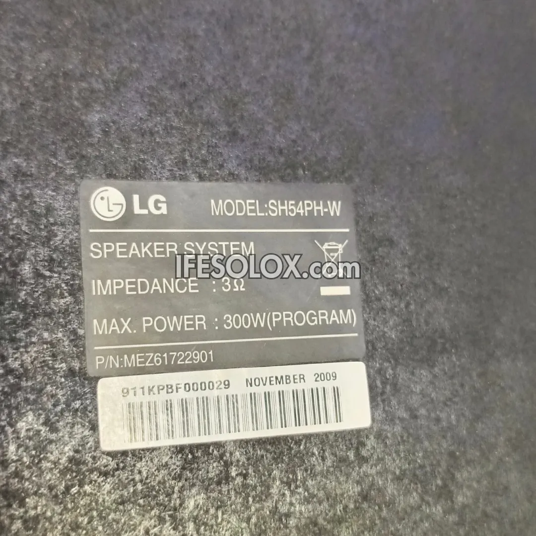 LG SH54PH-W 3 ohms Home Theater Passive Subwoofer - Foreign Used