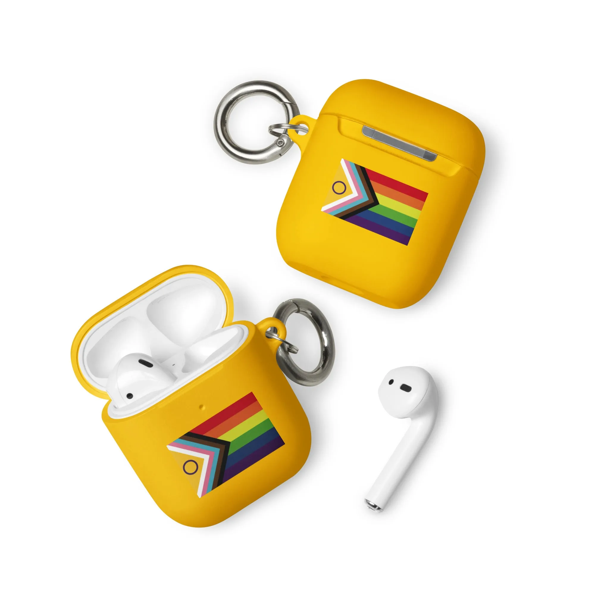 LGBTQ Pride Rubber Case for Apple AirPods® - Intersex Progress Flag